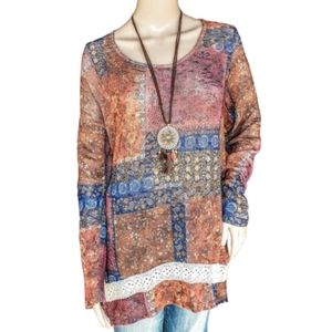 Signature Studio Multi Colored Printed Long Sleeve Top. Pick 3 ⭐ Items For $40.